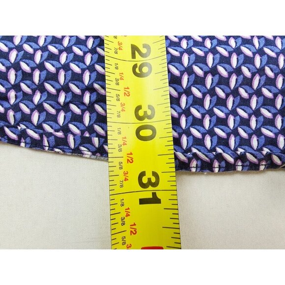 Tasso Elba Size XL 17-17.5 Black Blue White Lavender Ovel Pattern Cotton Shirt - Picture 7 of 9